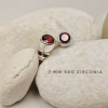 Red zirconia stud earrings. Ideal for gifts and daily use.