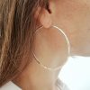 Boho Large hoop earrings handmade with hammered silver. For any occasion.