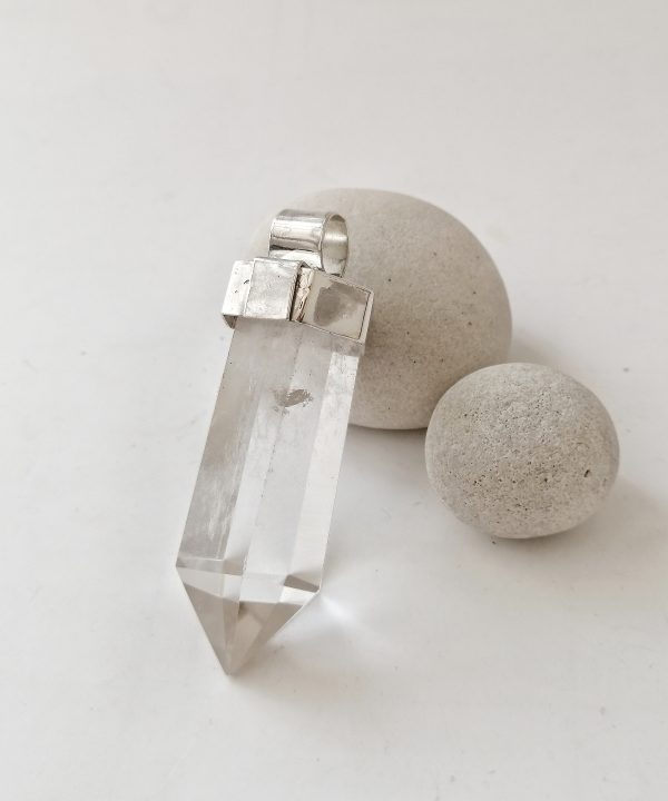 Crystal clear point quartz pendant