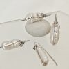 contemporary pearl jewelry , hook earrings