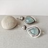 Asymmetrical aquamarine pearl earrings